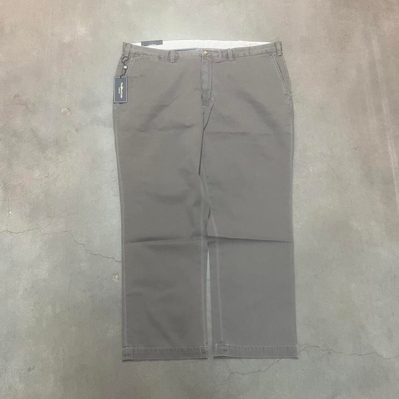 NWT Vintage Polo Ralph Lauren men's grey cotton classic fit chino pants 44B - Picture 3 of 8